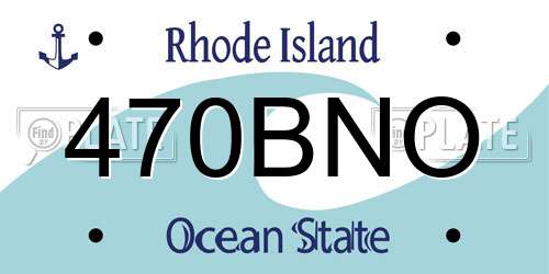 470BNO Rhode Island License Plate