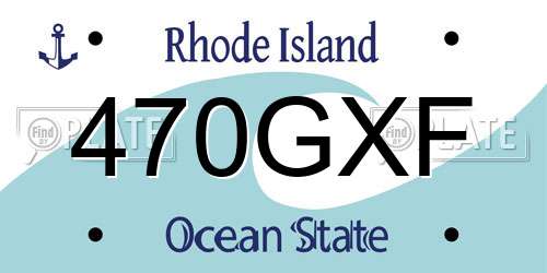 470GXF Rhode Island License Plate