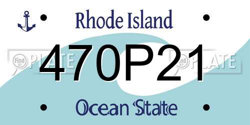 470P21 Rhode Island License Plate