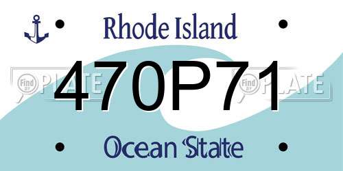 470P71 Rhode Island License Plate