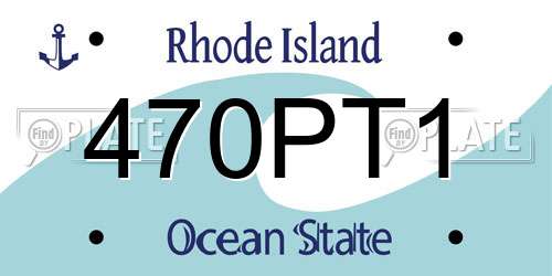 470PT1 Rhode Island License Plate
