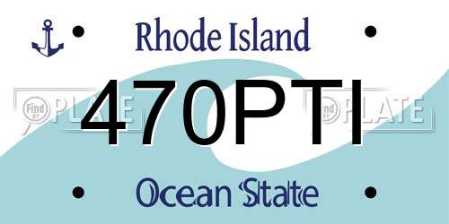 470PTI Rhode Island License Plate