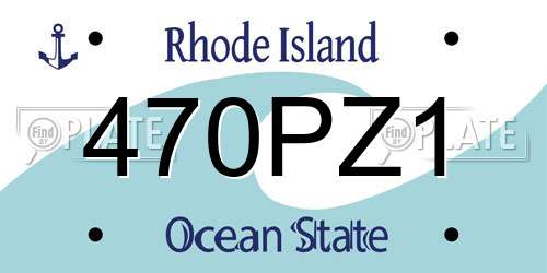 470PZ1 Rhode Island License Plate
