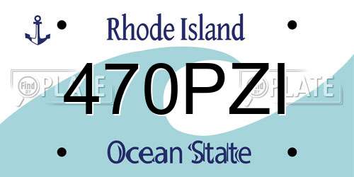 470PZI Rhode Island License Plate
