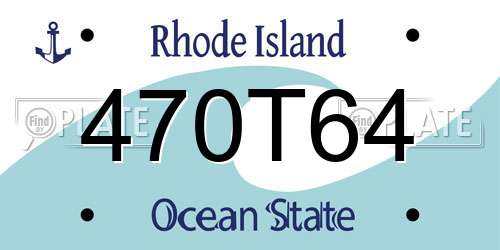 470T64 Rhode Island License Plate