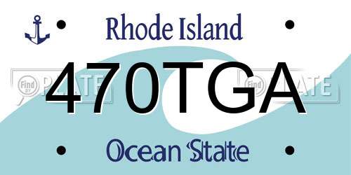 470TGA Rhode Island License Plate