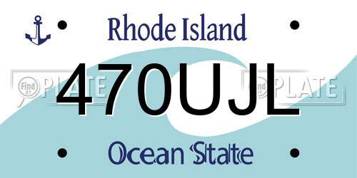 470UJL Rhode Island License Plate
