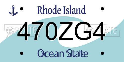 470ZG4 Rhode Island License Plate