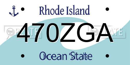 470ZGA Rhode Island License Plate