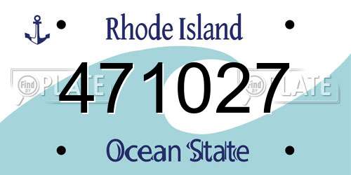 471027 Rhode Island License Plate