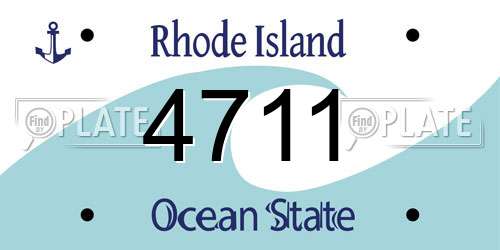 4711 Rhode Island License Plate
