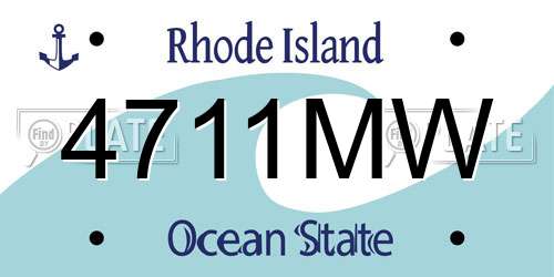 4711MW Rhode Island License Plate