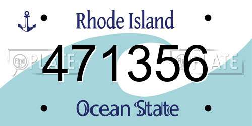 471356 Rhode Island License Plate