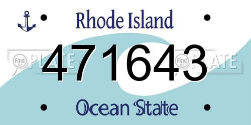 471643 Rhode Island License Plate