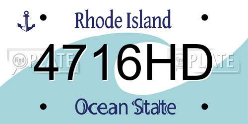 4716HD Rhode Island License Plate