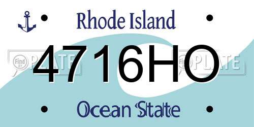 4716HO Rhode Island License Plate