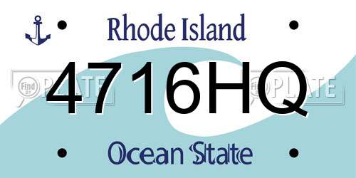 4716HQ Rhode Island License Plate