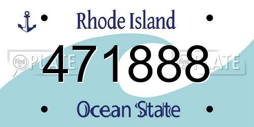 471888 Rhode Island License Plate