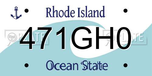 471GH0 Rhode Island License Plate
