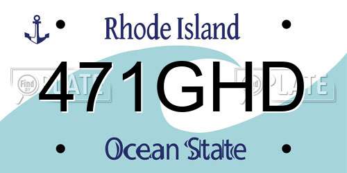 471GHD Rhode Island License Plate