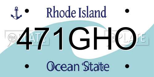 471GHO Rhode Island License Plate