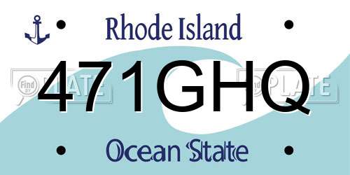 471GHQ Rhode Island License Plate
