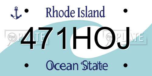 471HOJ Rhode Island License Plate