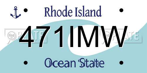471IMW Rhode Island License Plate