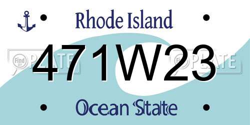 471W23 Rhode Island License Plate