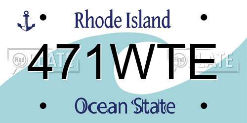 471WTE Rhode Island License Plate