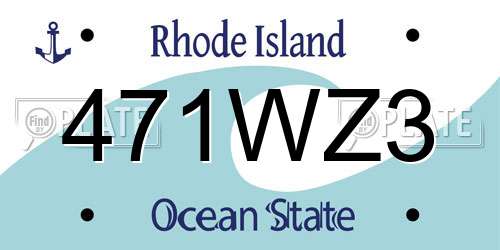 471WZ3 Rhode Island License Plate