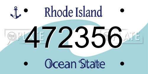 472356 Rhode Island License Plate