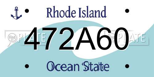 472A60 Rhode Island License Plate