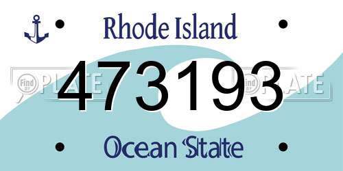 473193 Rhode Island License Plate