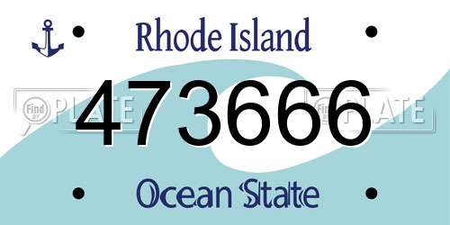 473666 Rhode Island License Plate