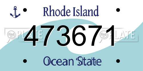 473671 Rhode Island License Plate