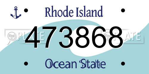 473868 Rhode Island License Plate