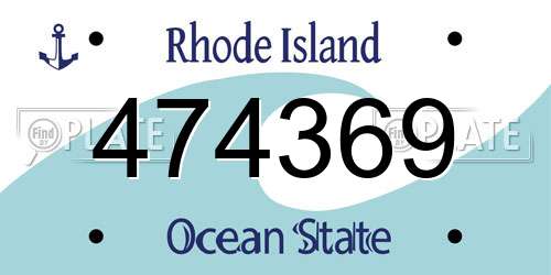474369 Rhode Island License Plate
