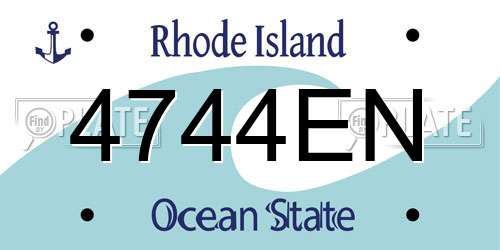 4744EN Rhode Island License Plate