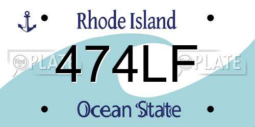 474LF Rhode Island License Plate