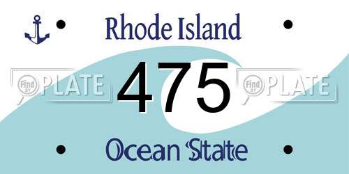 475 Rhode Island License Plate