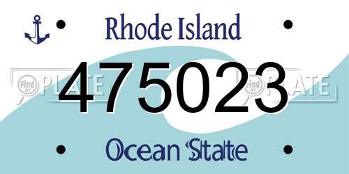 475023 Rhode Island License Plate