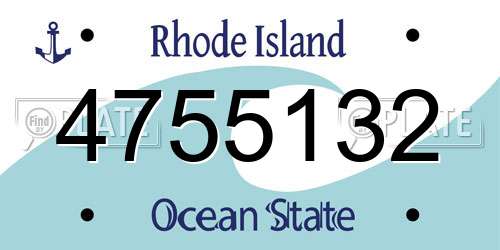 4755132 Rhode Island License Plate