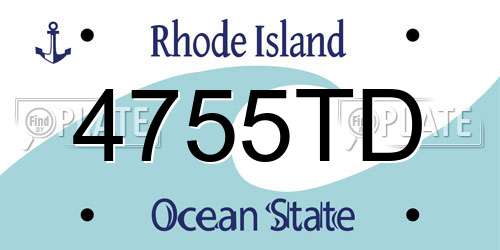 4755TD Rhode Island License Plate