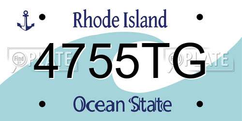 4755TG Rhode Island License Plate