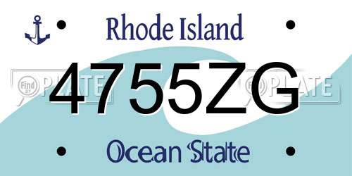 4755ZG Rhode Island License Plate