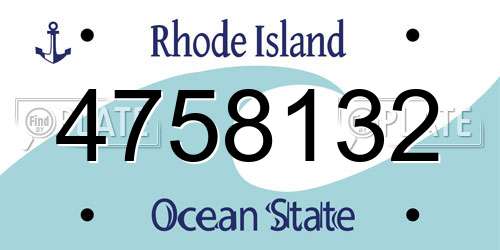 4758132 Rhode Island License Plate