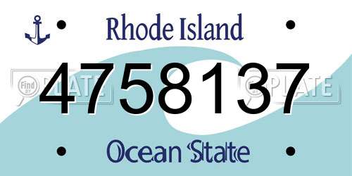 4758137 Rhode Island License Plate