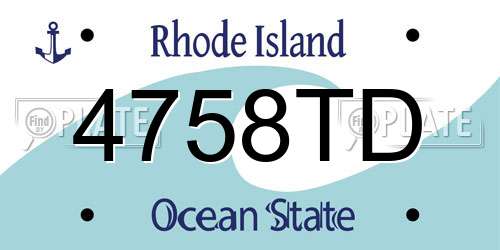 4758TD Rhode Island License Plate