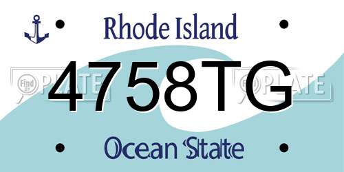 4758TG Rhode Island License Plate